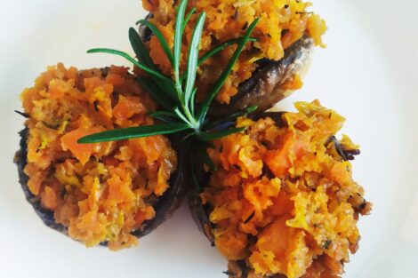 funghi ripieni di verdure
