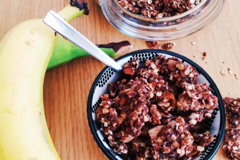 granola banana e cacao