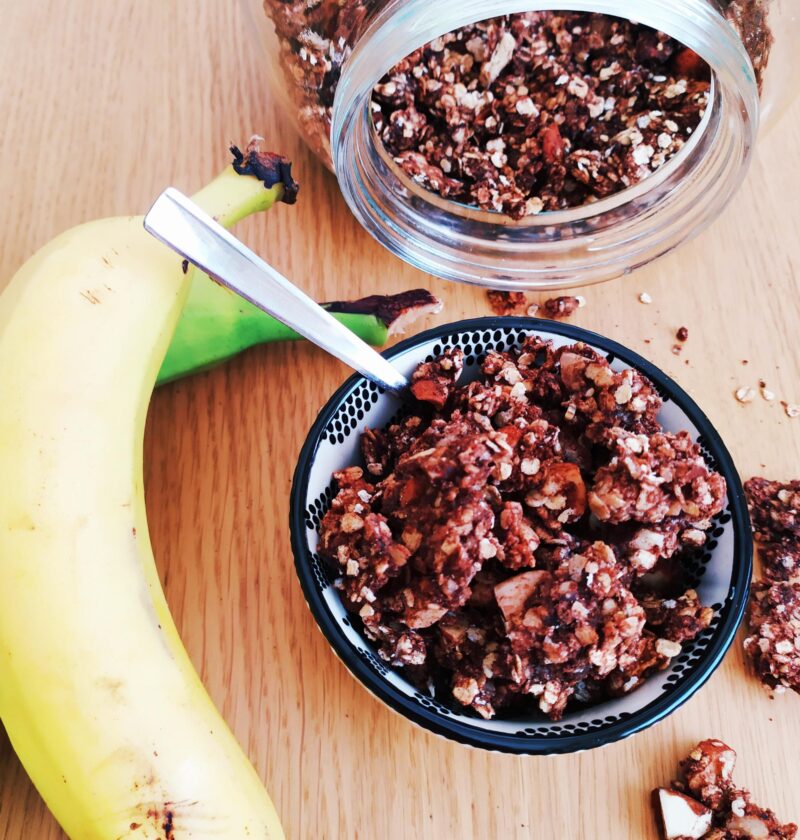 granola banana e cacao