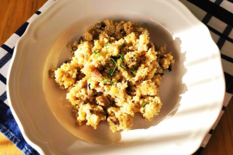 risotto di quinoa ai funghi