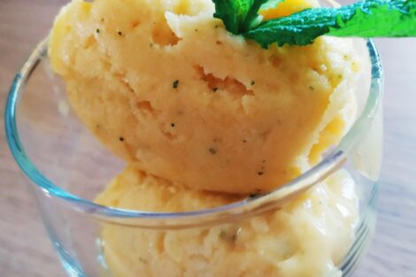 sorbetto al mango e menta
