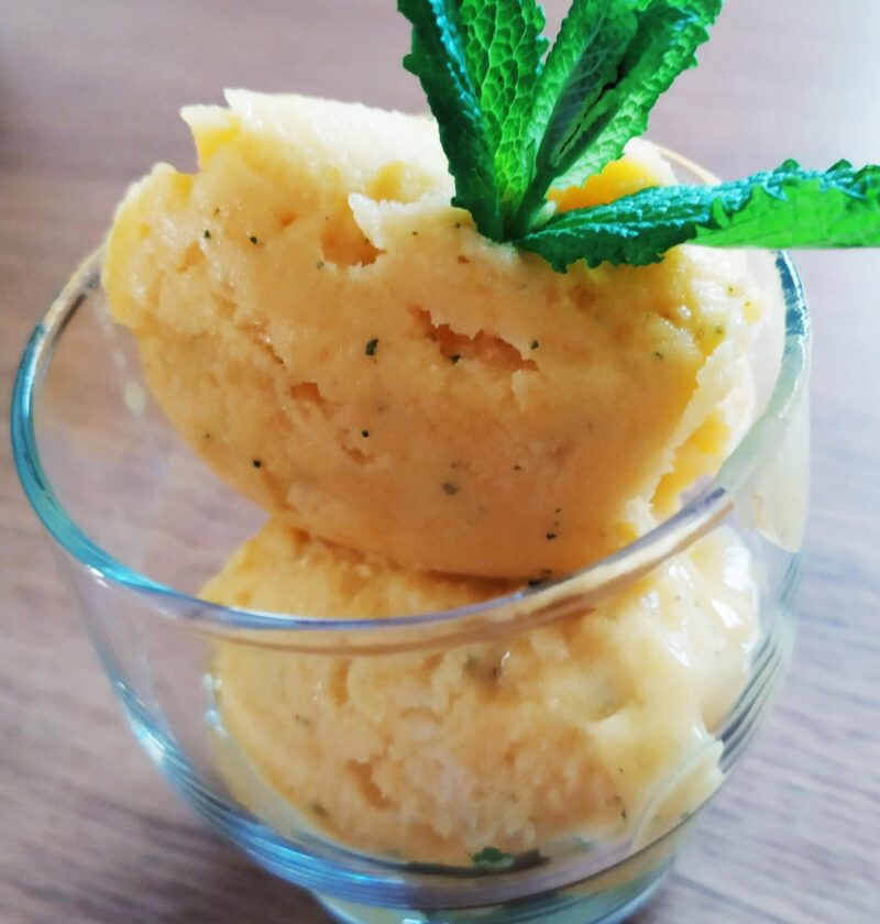 sorbetto al mango e menta