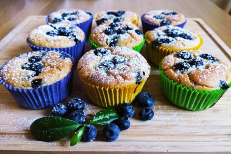 muffins vegani al limone e mirtilli