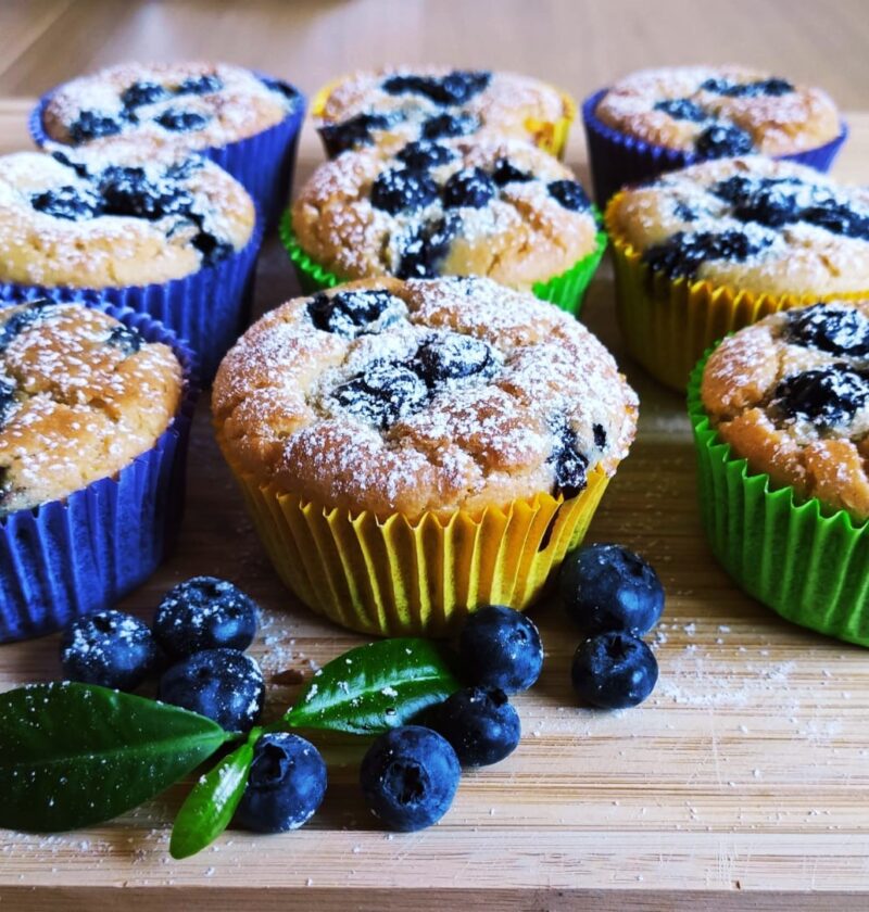 muffins vegani al limone e mirtilli